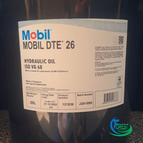 Dầu nhờn thủy lực Mobil DTE 26 Hydraulic Oil 20L