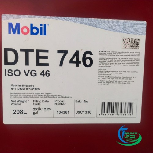 Dầu nhờn Mobil DTE 746 Turbin Oil 208L